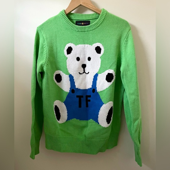 Teddy Fresh Sweaters - Teddy Fresh Intarsia Bear Sweater - Unisex S